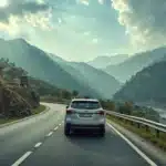 Haridwar to Char Dham Taxi Service car driving through Himalayan valley