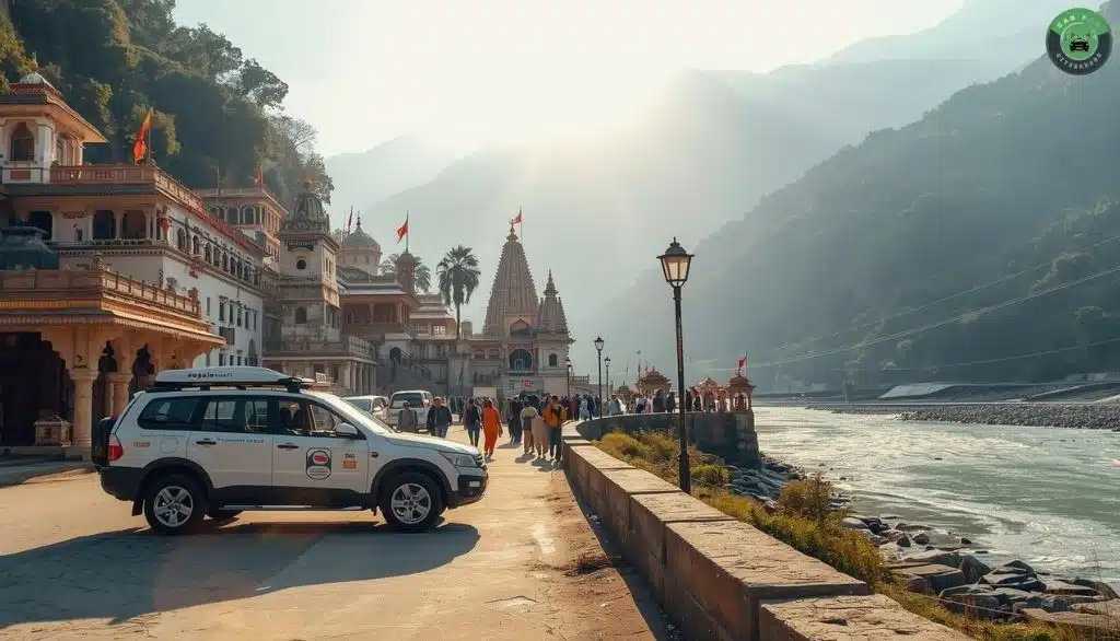 Taxi service in Haridwar near temple and Ganga river for Char Dham journey